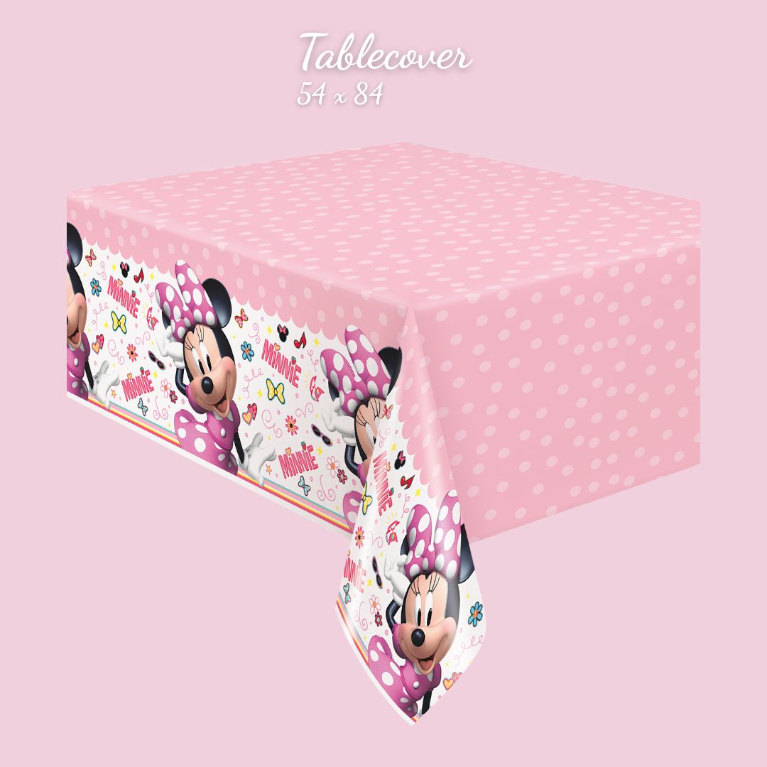 Minnie Mouse Ultimate Party Bundle: Tablecloth, Banner, Balloons - Easy Anniversary/Birthday Fun!