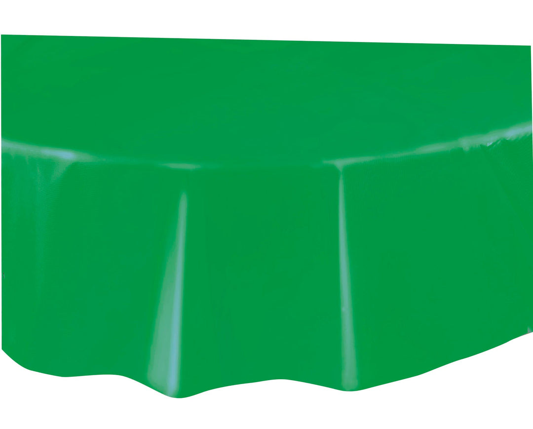 Emerald Green Solid Round Plastic Table Cover, 84" - Perfect for Vibrant and Elegant Party Decor!