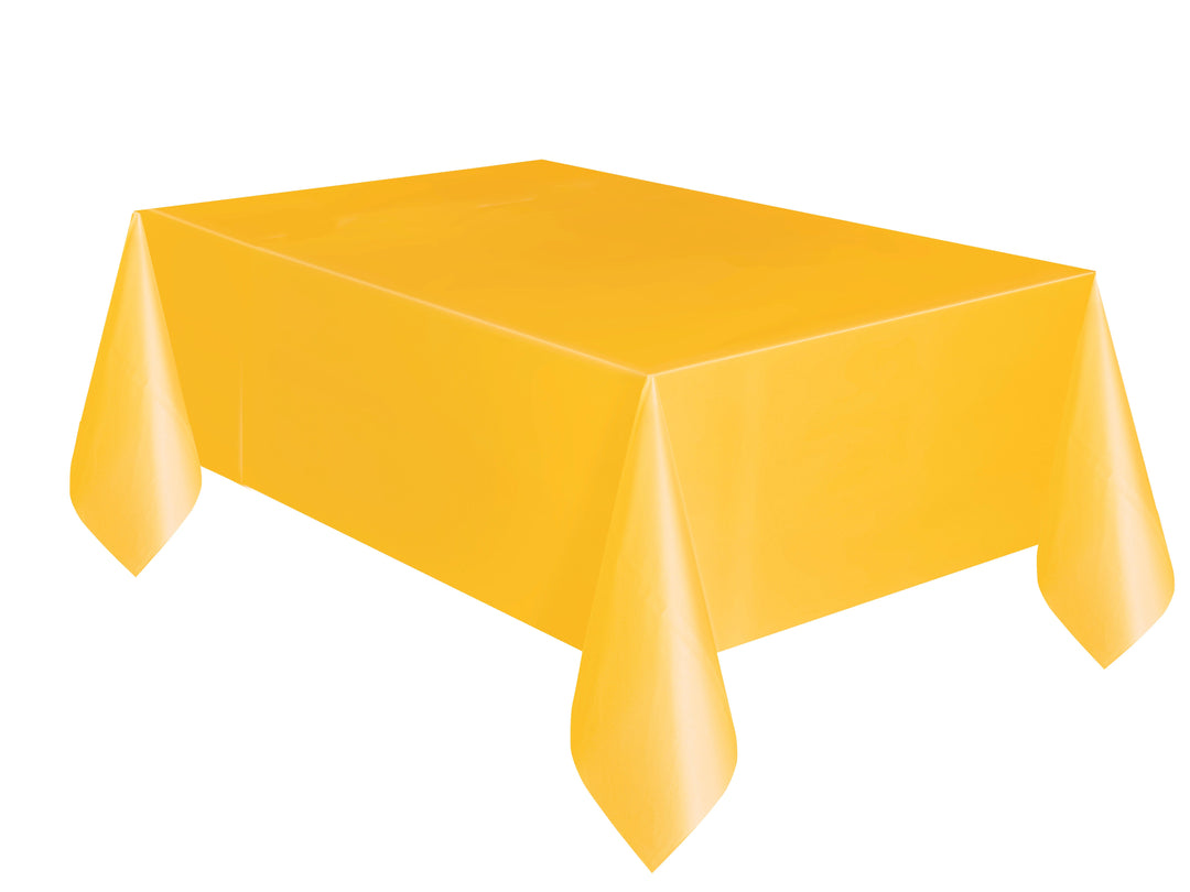 Sunflower Yellow Solid Tablecloth for Birthday Parties, Easy Setup