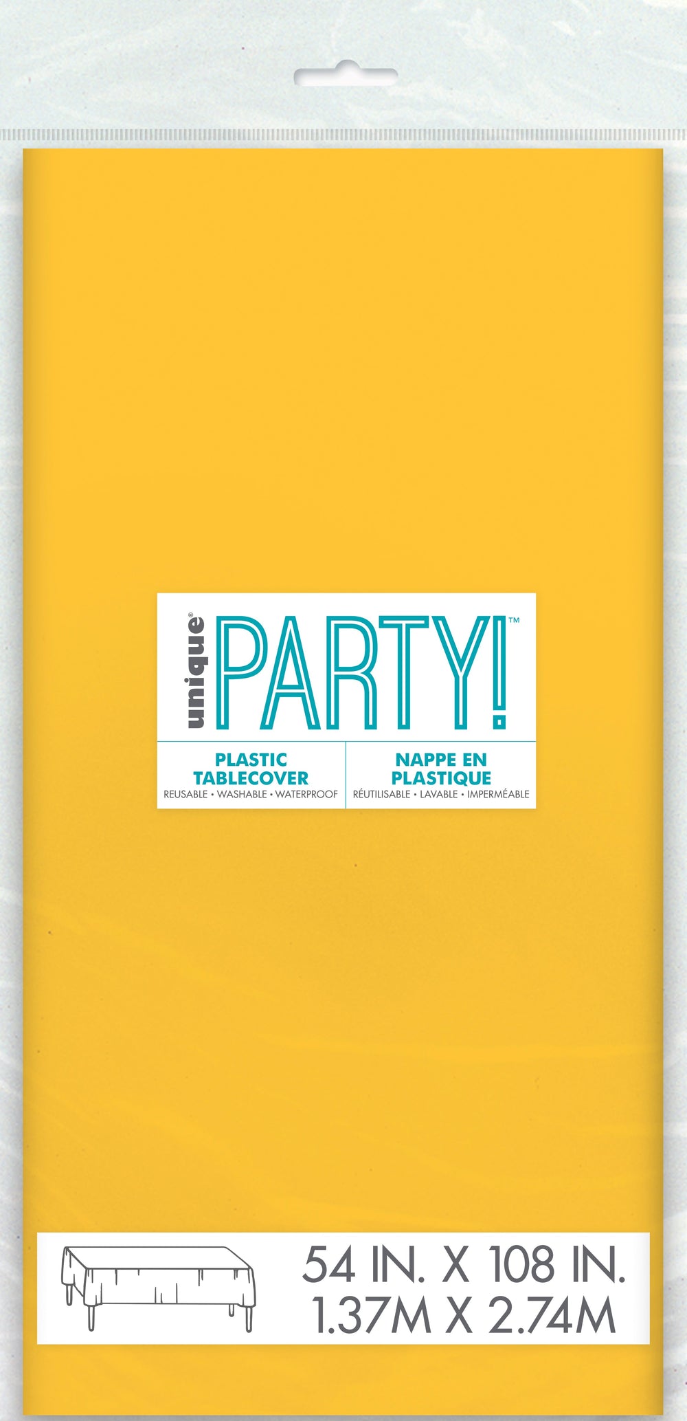 Sunflower Yellow Solid Tablecloth for Birthday Parties, Easy Setup