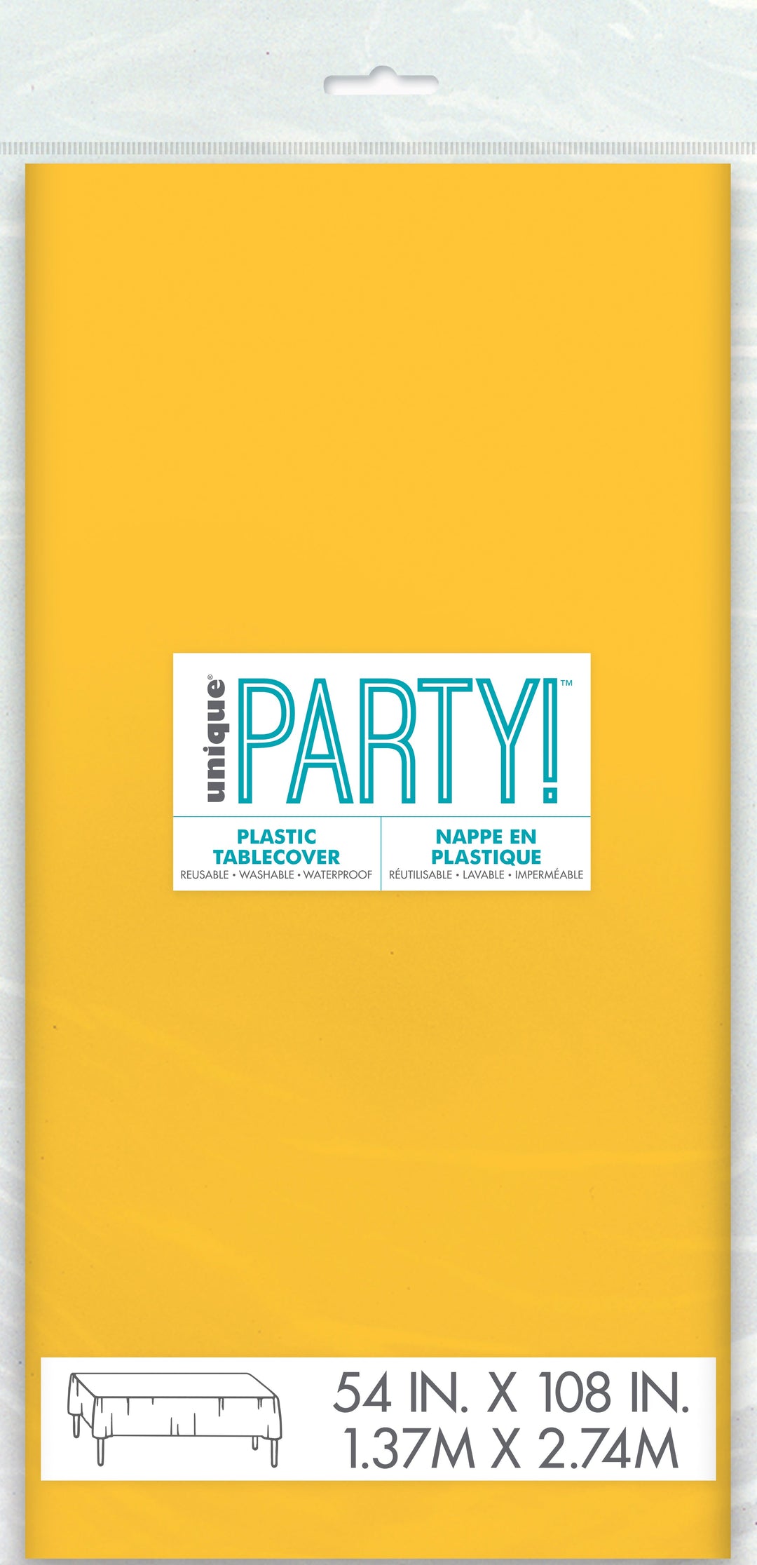 Sunflower Yellow Solid Tablecloth for Birthday Parties, Easy Setup