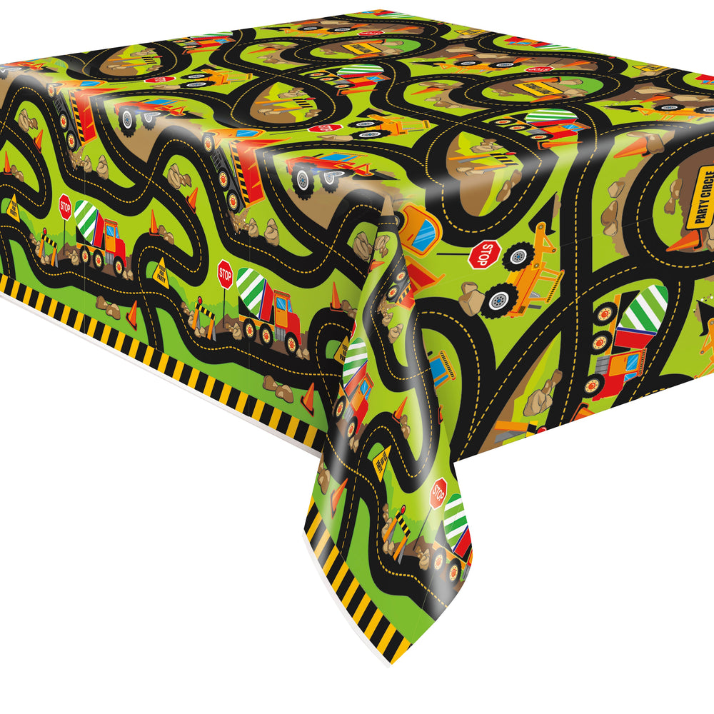 Affordable Fun: Easy-Setup, Construction-Themed Tablecover for Memorable Parties