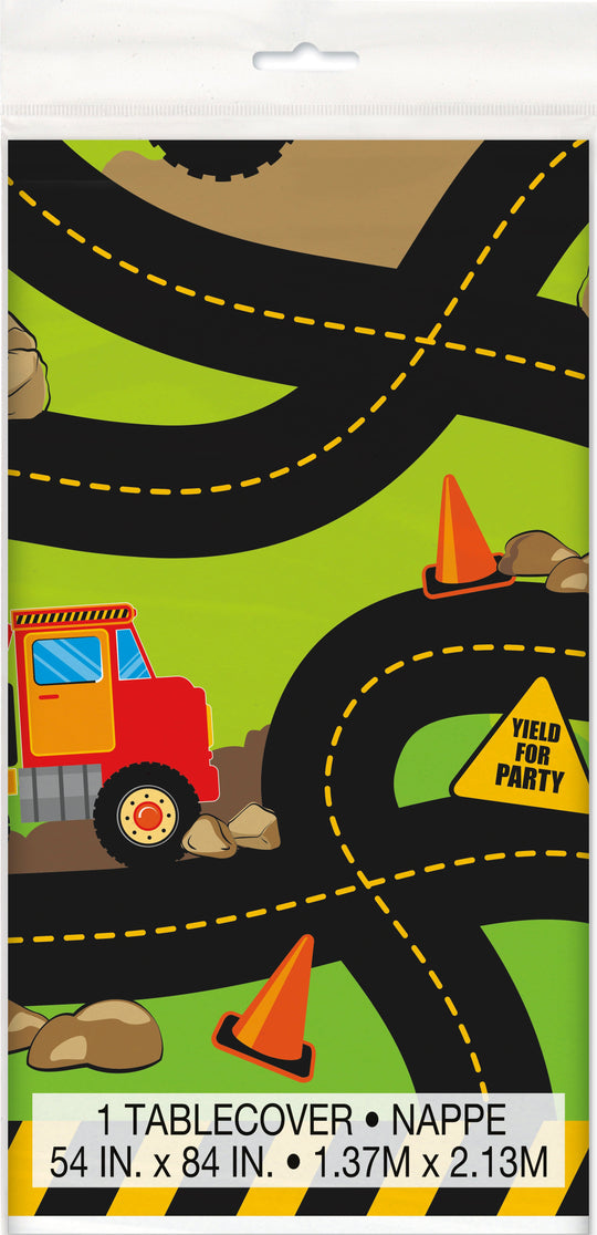 Affordable Fun: Easy-Setup, Construction-Themed Tablecover for Memorable Parties