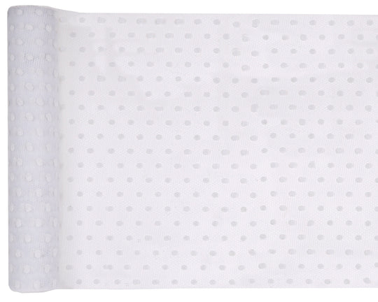 Elegant White Dots Table Runner: Essential Party Supplies for Stylish Birthday Celebrations