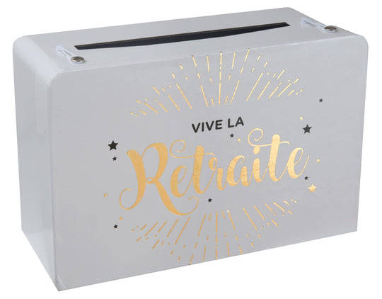 Coffret tendance pour fête de retraite - Tirelire élégante pour célébrations chic