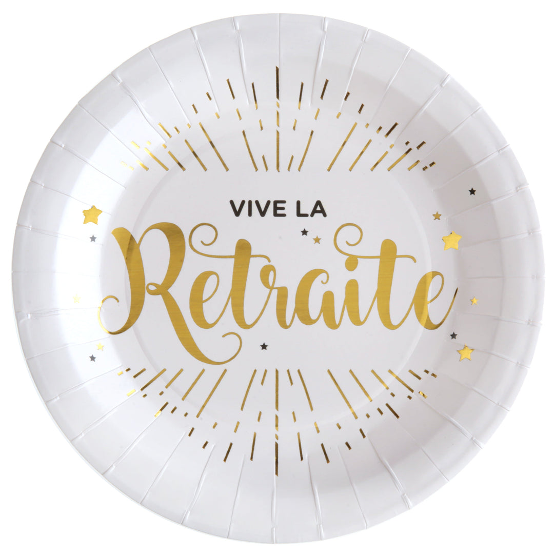 Elevate Your Retirement Party with Elegant White Dinner Plates Set - Style & Grace in Every Piece