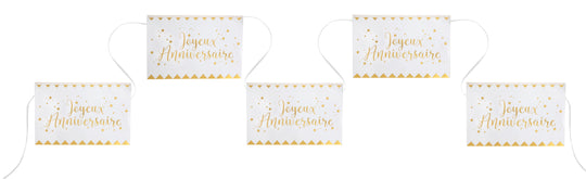 Elegant White Metallic Birthday Banner - Trendsetting Party Decor for Unforgettable Celebrations