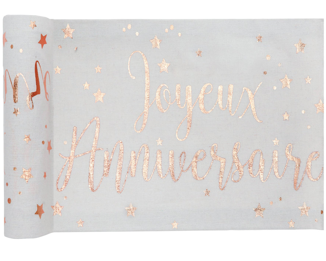 Opulent Pink Metallic Birthday Table Runner - Set Trending Themes in Party Supplies for an Unforgettable Celebration!
