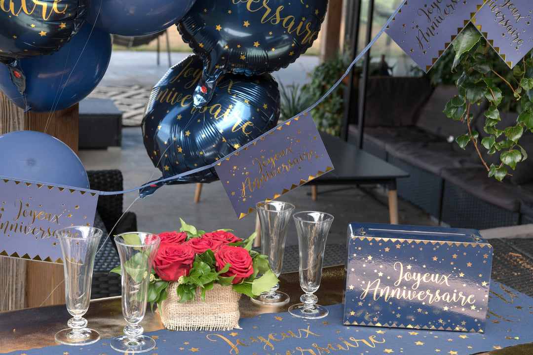 Chic Birthday Inspired Blue Piggy Bank: A Stylish, Elegant Gift for Celebrations