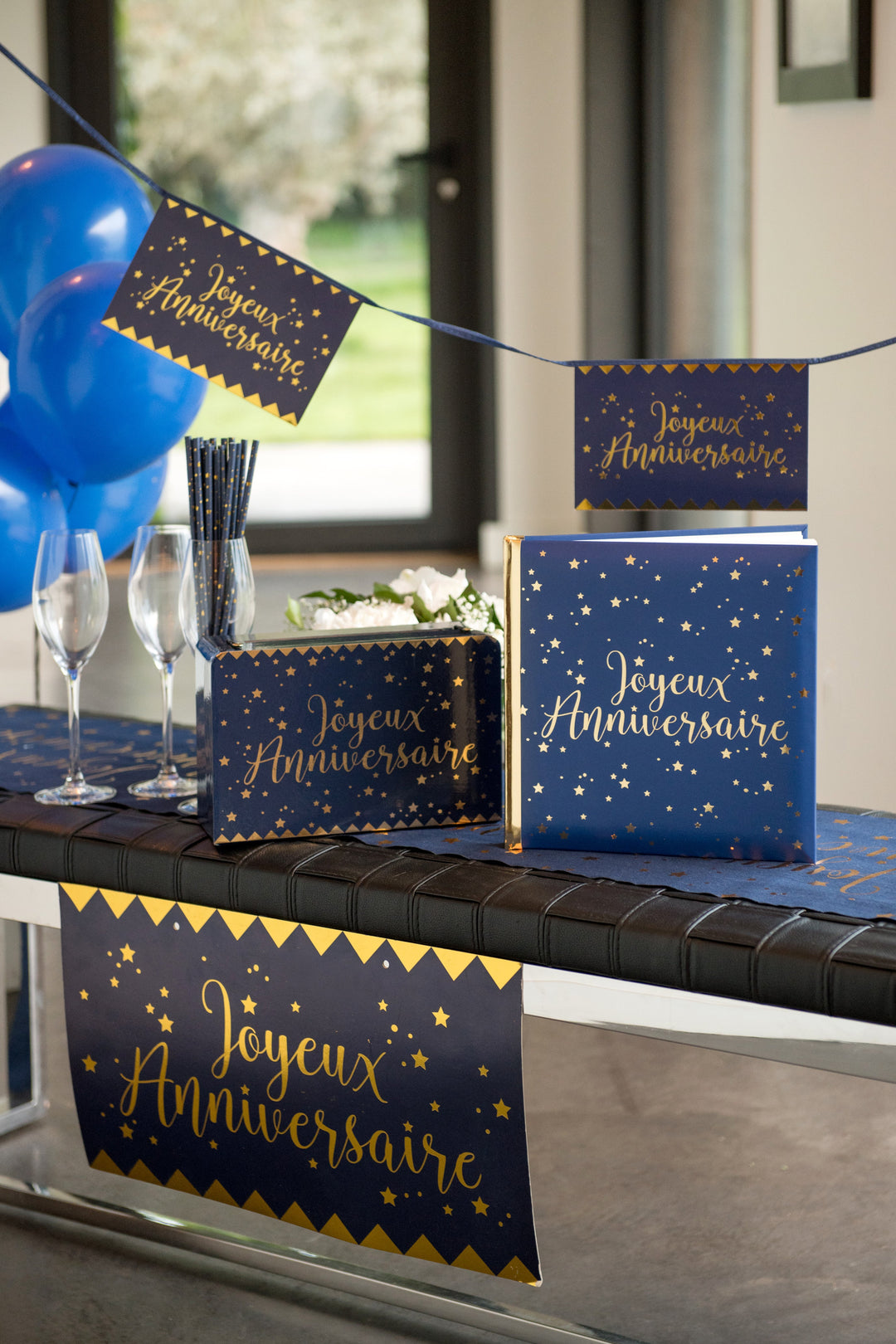Chic Birthday Inspired Blue Piggy Bank: A Stylish, Elegant Gift for Celebrations