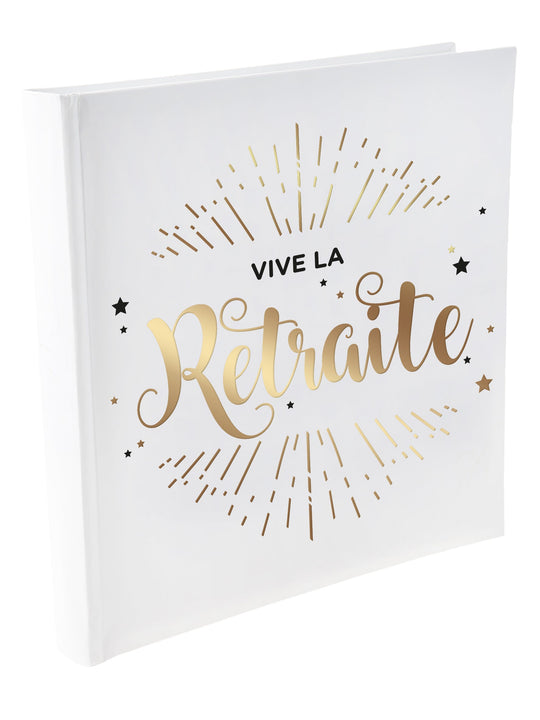 Élégant Livre d'Or de Retraite Métallique Blanc: un Souvenir Stylé pour des Souvenirs Précieux