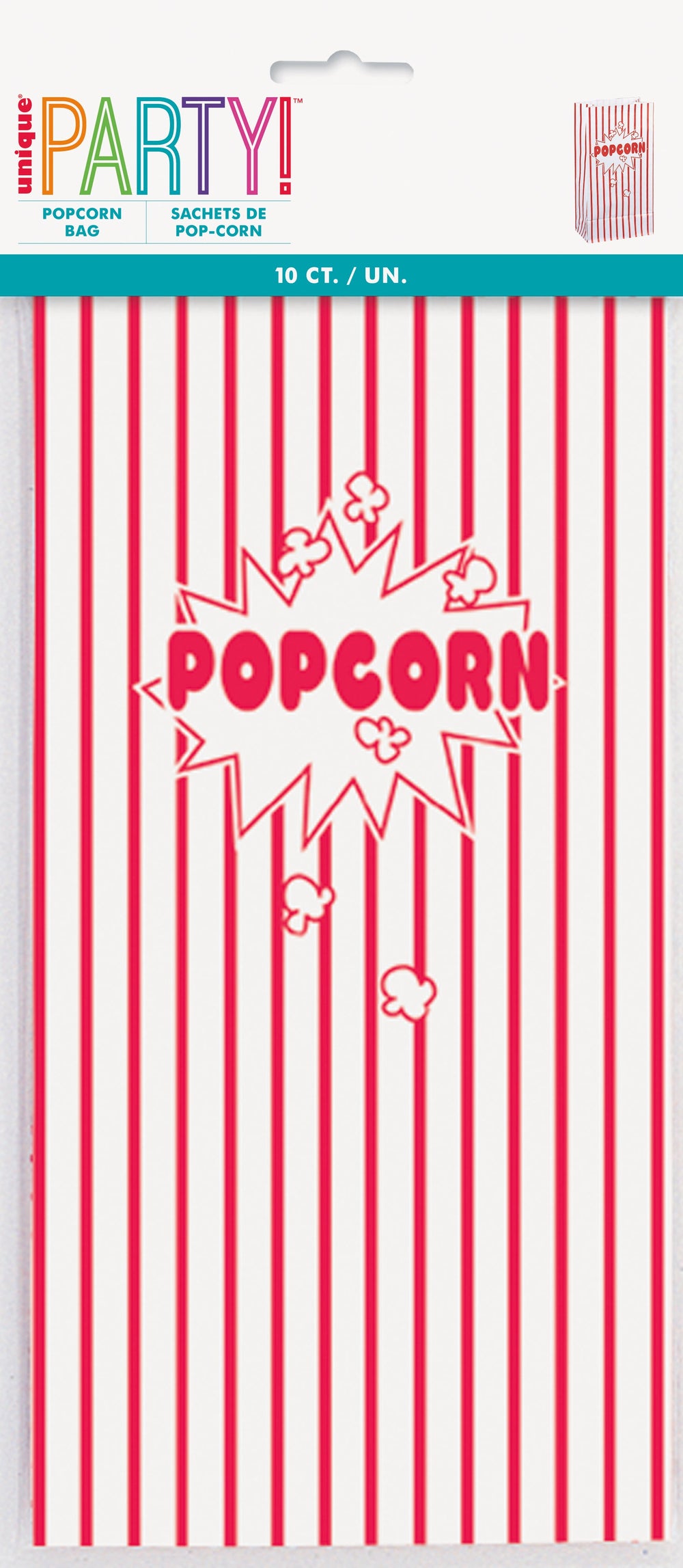 Popcorn Party Bag Pack of 10 – Perfect for Birthdays! Easy Setup, Coordinated Themes & Affordable Pricing - Essential Party Supplies for Fun Celebrations!