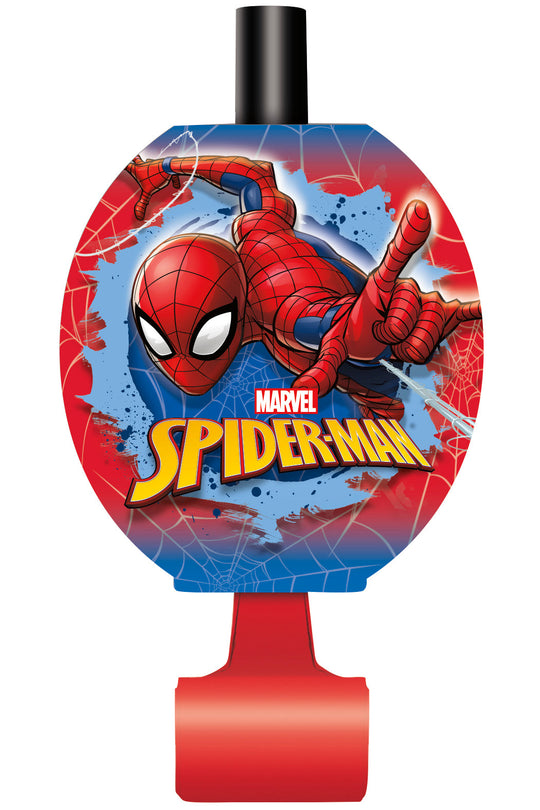 Affordable 8-Pack Spider-Man Themed Party Blowouts - Easy Setup, Maximum Fun!