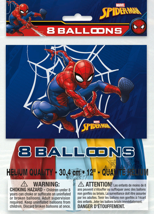 Ballons de fête Spider-Man: Plongez dans le Fun de Super-héros! (Lot de 8)