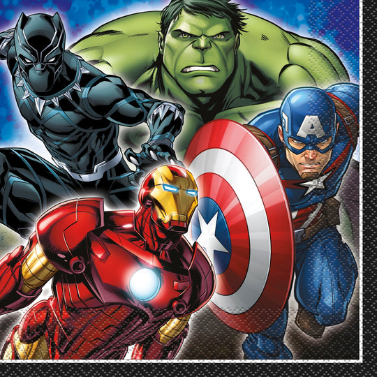 Avengers Ultimate Party Bundle: Dinner Plates, Napkins, Tablecloth - Effortless Fun for 16 Guests!