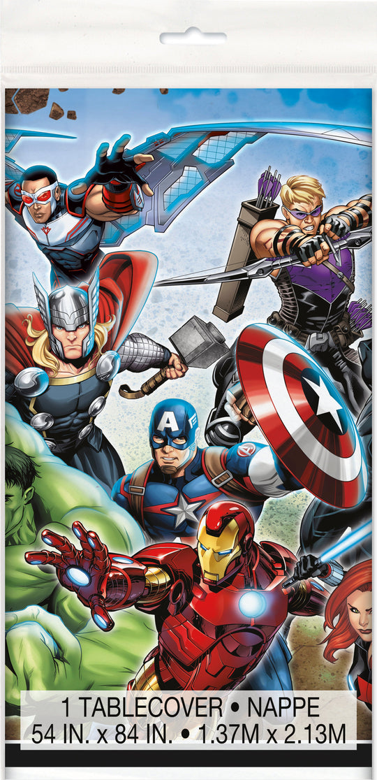 Avengers Ultimate Party Bundle: Dinner Plates, Napkins, Tablecloth - Effortless Fun for 16 Guests!