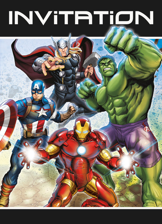 Cartes d'Invitation Avengers (8) - Parfaites pour des Fêtes à Thème de Super-Héros Pleines d'Action!