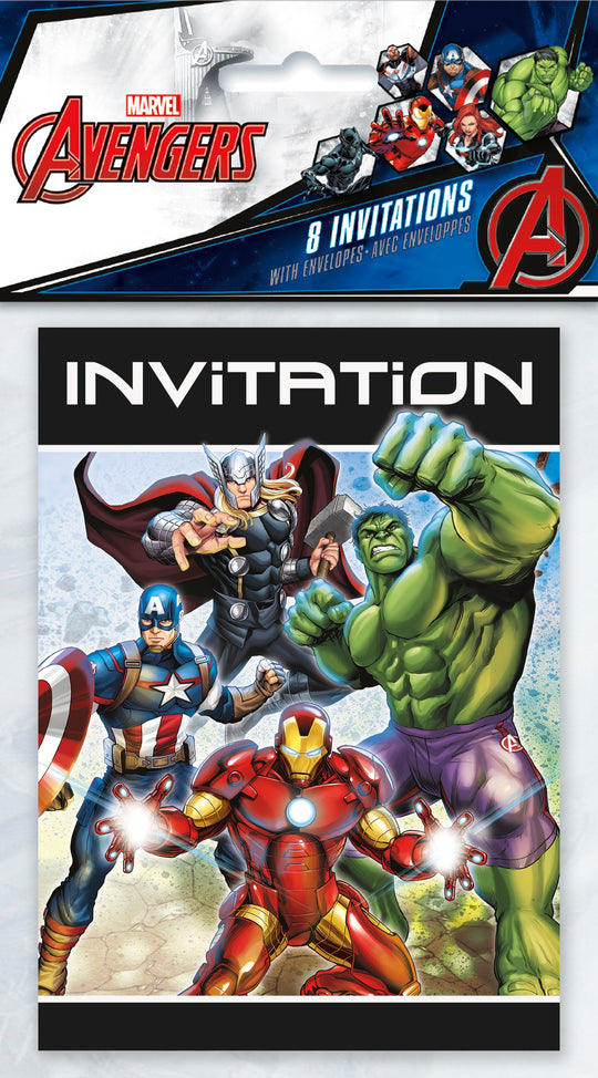 Cartes d'Invitation Avengers (8) - Parfaites pour des Fêtes à Thème de Super-Héros Pleines d'Action!