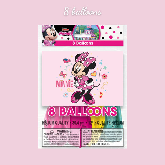 Minnie Mouse Ultimate Party Bundle: Tablecloth, Banner, Balloons - Easy Anniversary/Birthday Fun!