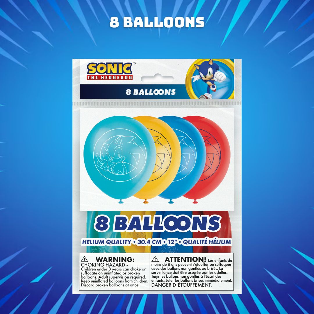 Prêt-à-fêter Sonic : Nappe, Bannière & Ballons - Plaisir Fou !