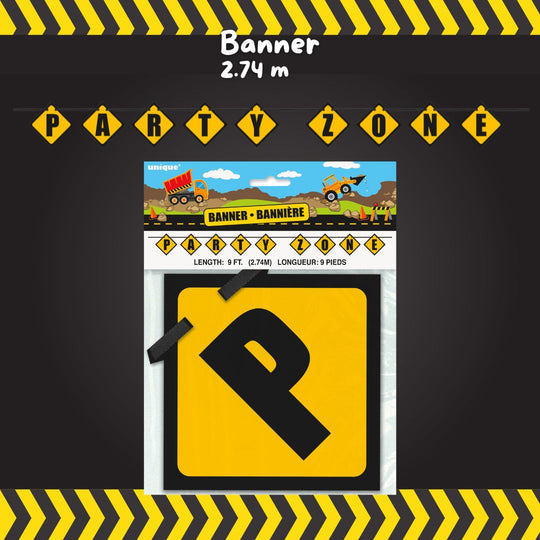 Construction Party Bundle: Tablecover, Banner & Balloons - Effortless Fun!