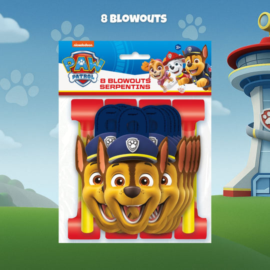 Paw Patrol Party Bundle: 8 Hats & Blowouts for Ultimate Fun!