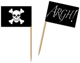 Pirate Cake Flags Set, Fun Birthday & Anniversary Cake Decor, 50pc
