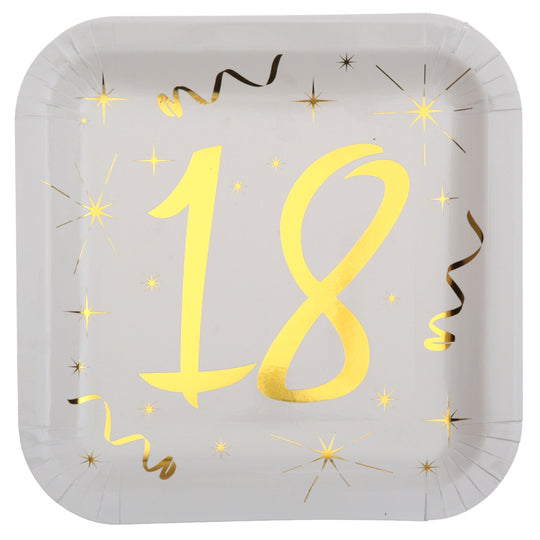 Premium 18th Birthday Gold Dinner Plates Set - Elevate Your Party with Elegance