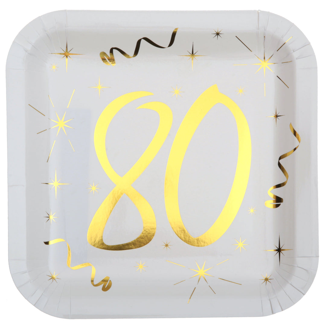 80th Birthday Gold Party Supplies Bundle - Effortless Celebration!