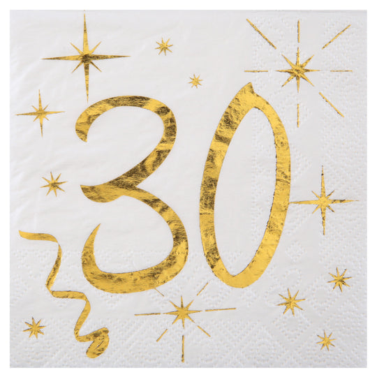 Chic 30th Birthday Bevrage Napkins: Quality Party Supplies with Trendy Twist!