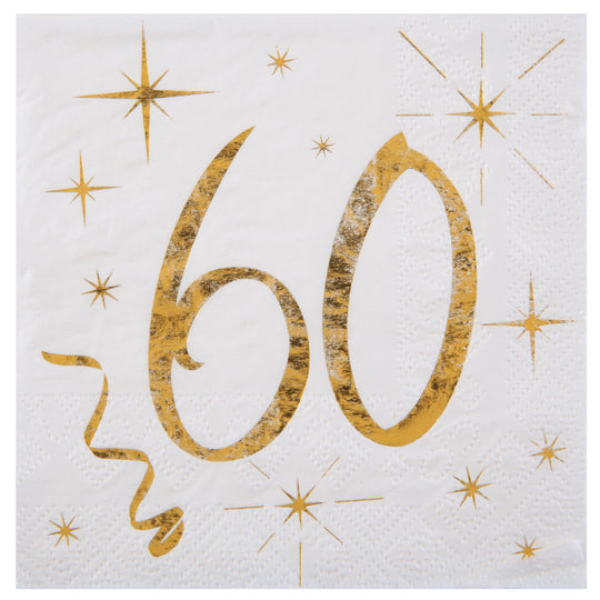 Stylish 60th Birthday Beverage Napkins – High-Quality Party Supplies for Elegant Celebrations