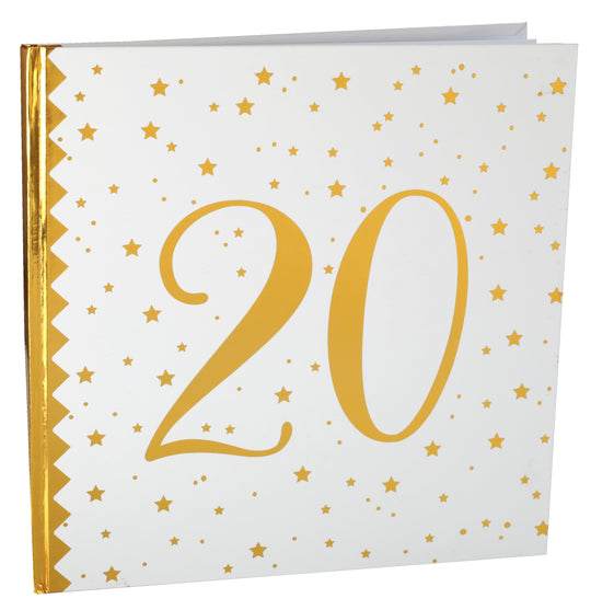 Stylish Gold Metallic 20th Birthday Guestbook: A Trend-setting Party Essential!