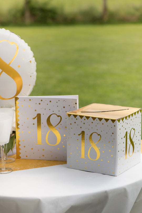 Élégante Tirelire pour Fête d'Anniversaire 40 ans - Décor Doré Tendance pour Célébration Mémorable