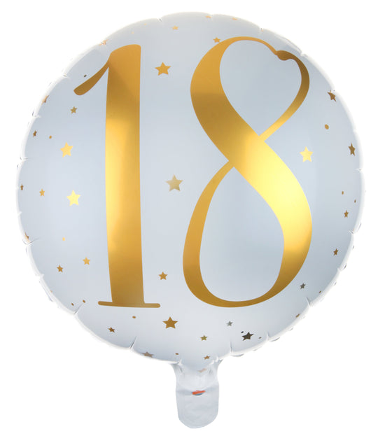 Ballon Mylar Doré Deluxe pour 18ème Anniversaire - Flottaison Supérieure & Auto-Scellage