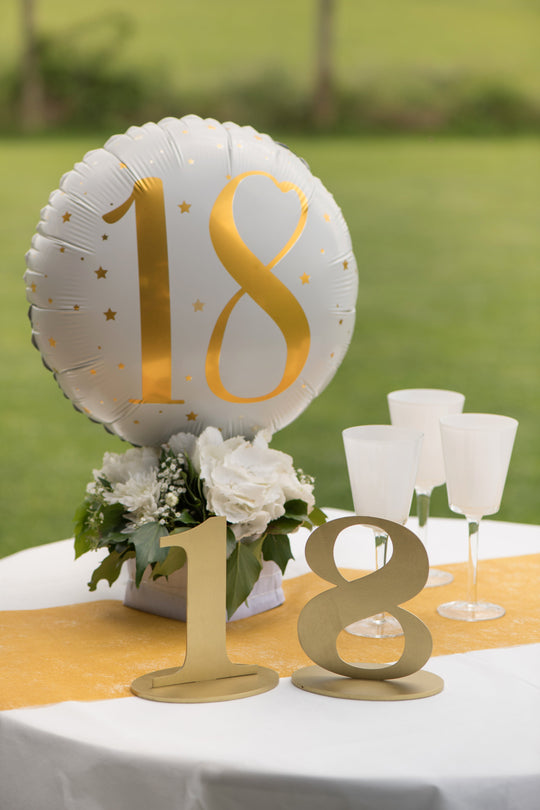 Shimmering Gold 20th Birthday Foil Balloon - Self-Seals for Superior Float Time!