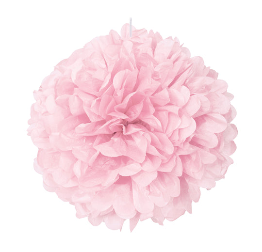 Lovely Pink Solid 16" Hanging Tissue Pom Pom - Perfect for Charming and Whimsical Party Decor!