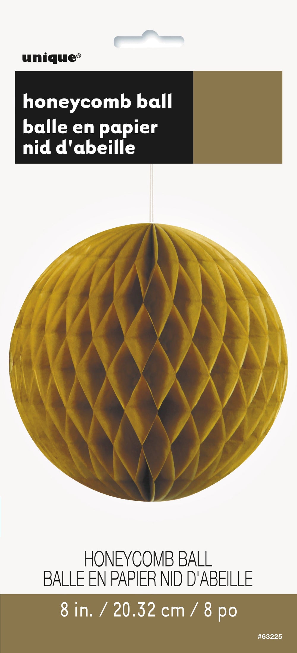Gold Solid Honeycomb Ball - Effortless Elegance for Birthday Celebrations