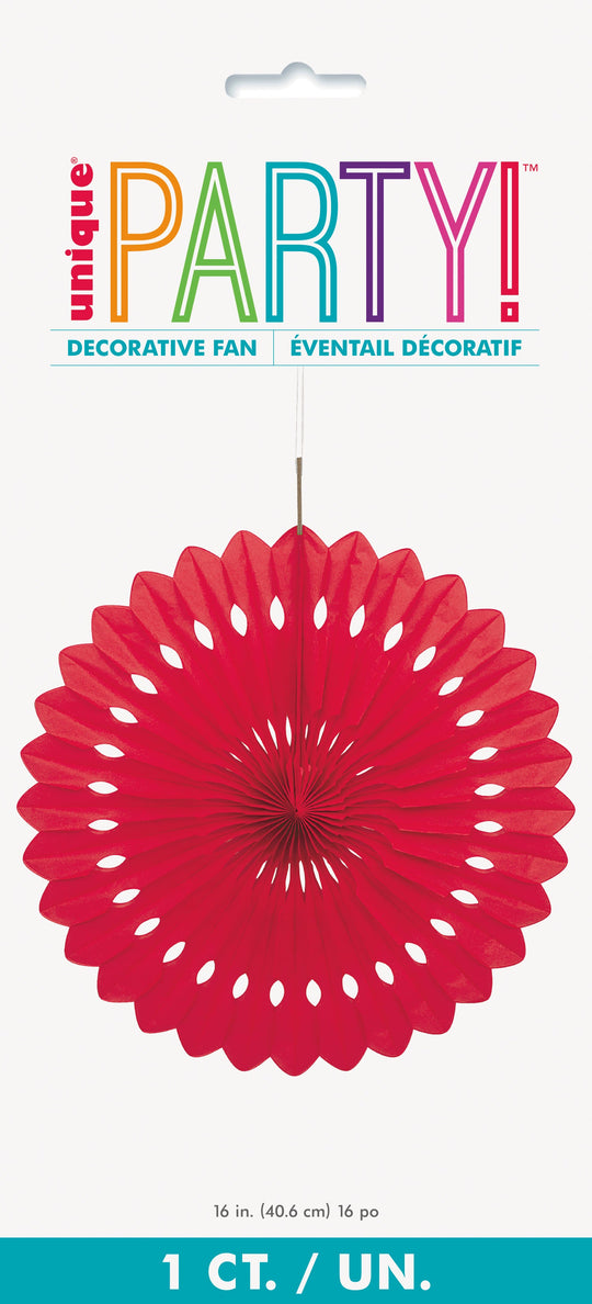 Ruby Red Tissue Paper Fan - Effortless Party Decor, Affordable Elegance!