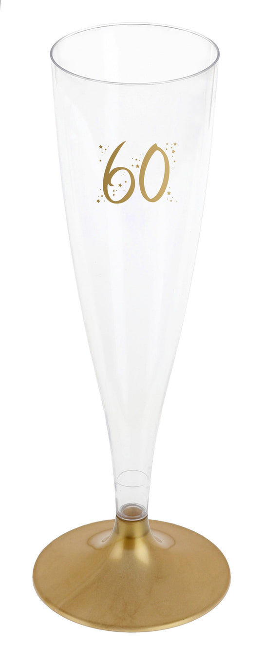 Elegant 60th Birthday Gold Flute Champagne - Stylish Party Supplies With a Touch of Class