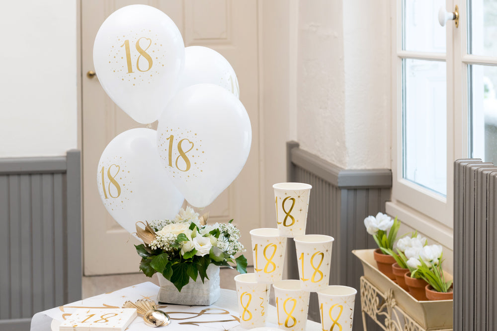 Vibrant 18th Birthday Party Supplies: Durable, Biodegradable Gold Latex Balloons