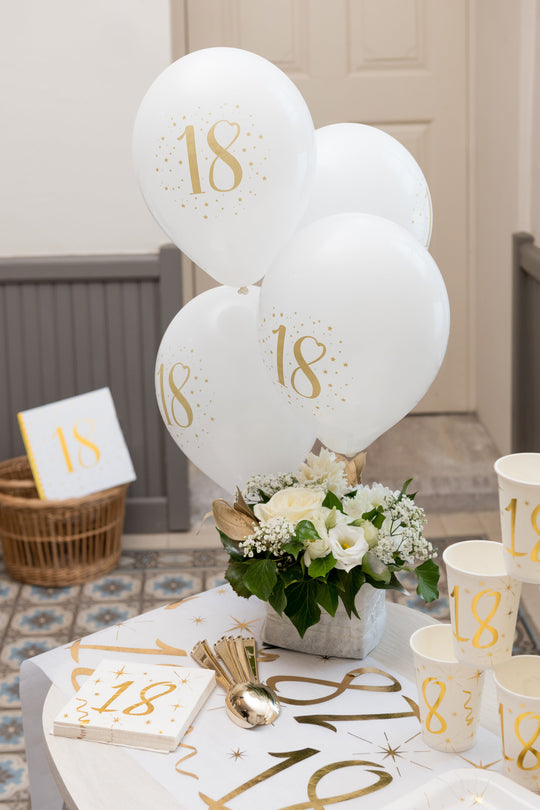 Vibrant 18th Birthday Party Supplies: Durable, Biodegradable Gold Latex Balloons