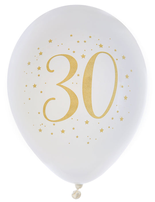 Ballons d'Anniversaire Éco-Responsables 30 ans en Or Éclatant - Favori Durable des Fêtes