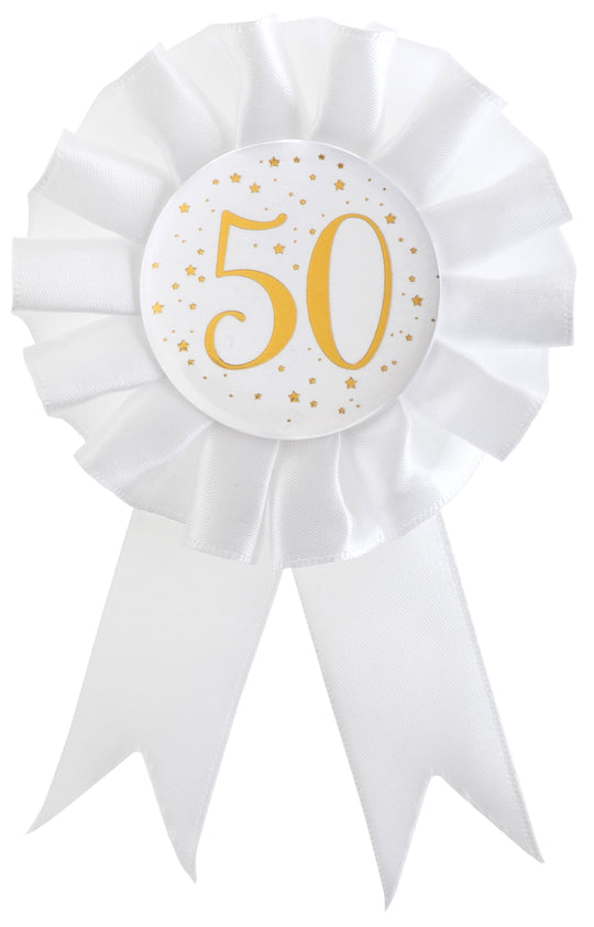 Elegant 50th Birthday Gold Roundel - Trend-Setting Party Essential for an Unforgettable Bash