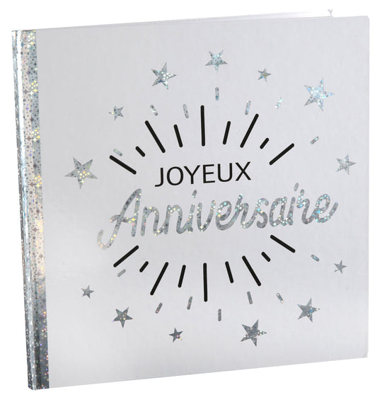 Chic Birthday Party Guestbook: Silver Elegance for Stylish Celebrations