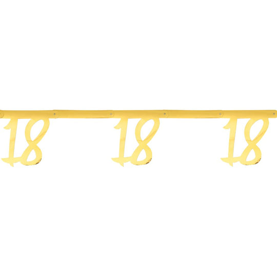 18th Birthday Glamour - Gold Banner Party Set - Trendsetting Elegance
