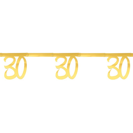 Bannière d'or élégante pour 30e anniversaire – Accent de décoration chic et branché