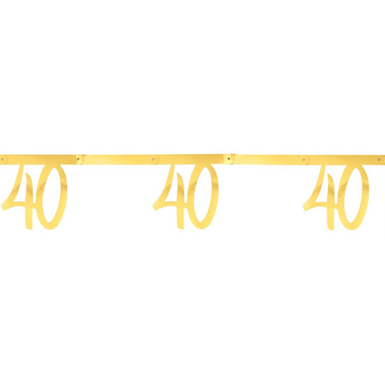 Stylish Gold 40th Birthday Banner - Perfect Elegance for Trend-Setting Celebrations