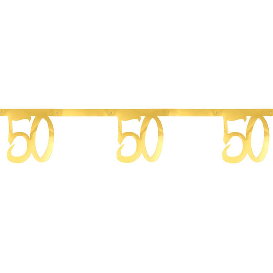 Chic 50th Birthday Gold Banner - Add Elegance to Your Milestone Celebration!