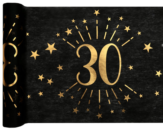 Premium 30th Birthday Gold Table Runner - Elegant Design for A Memorable Party