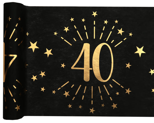 Elegant 40th Birthday Table Runner - Set a Stylish, Trend-Setting Party Today!